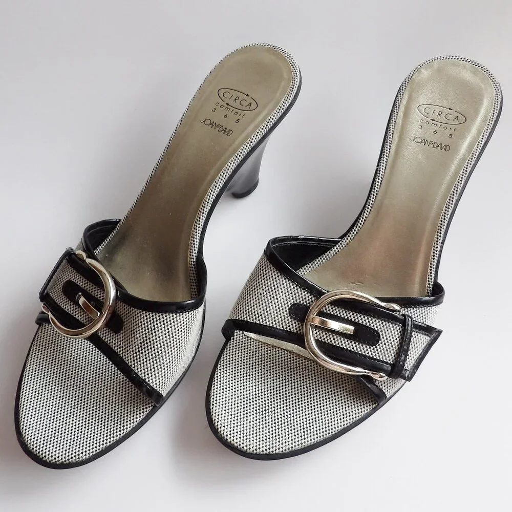 Joan & David Circa Comfort CJTARAH Wedge Heel Dressy Sandal with Buckle 10M EUC
